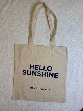 Jimmy Fairly Hello Sunshine Cream Navy Canvas Tote